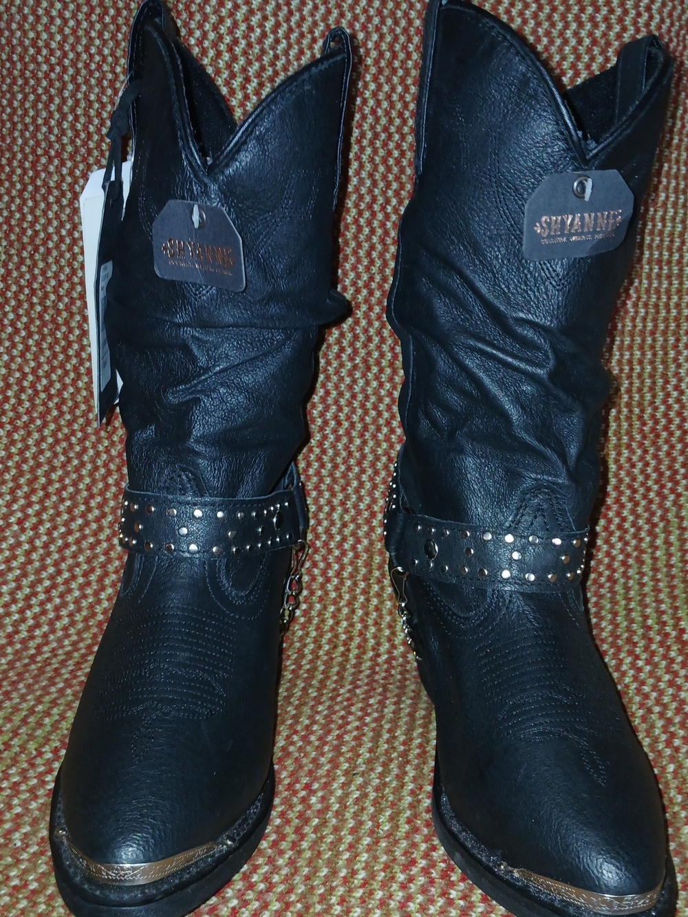 Shyanne Black Studded Western Boots for Men